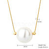 Imitation Pearl Round Ball Pendant Necklace with Stainless Steel Snake Chains GO5113-4-3