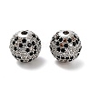 Brass Micro Pave Cubic Zirconia Beads KK-L229-024P-1
