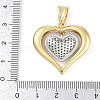 Rack Plating Heart Brass Micro Pave Clear Cubic Zirconia Pendants KK-P287-48A-GP-3