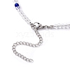 Resin Evil Eye & Acrylic Beaded Necklace for Women NJEW-JN04638-5