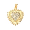 Brass Micro Pave Clear Cubic Zirconia Pendants CU-CBA03AF-10D-G-1