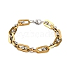 304 Stainless Steel Oval Link Chain Bracelets BJEW-B078-117A-1