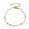 Faceted Glass Beaded Bracelets BJEW-JB05853-01-1