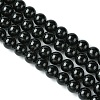 Natural Black Onyx Round Beads Strand G-L087-12mm-01-2