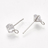 Brass Stud Earring Findings KK-T035-123P-2