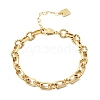 Brass Oval & Twist Ring Link Chain Bracelets for Women BJEW-F531-06G-4