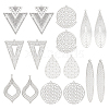 Unicraftale 32Pcs 8 Styles Brass Filigree Pendants KKC-UN0001-04-1