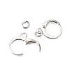  Brass Huggie Hoop Earring Findings & Open Jump Rings KK-TA0007-84B-S-20