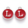 Platinum Plated Alloy Enamel Charms ENAM-S118-03L-P-1