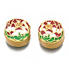 Rack Plating Alloy Enamel Beads ENAM-N056-032B-2