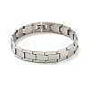 201 Stainless Steel Rectangle Watch Band Bracelet BJEW-H550-02P-2