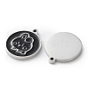 304 Stainless Steel Black Enamel Charms STAS-M102-17P-03-2