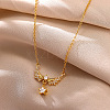 304 Stainless Steel Pave Clear Cubic Zirconia Angel Wings Pendant Necklaces for Women WG752E1-01-2
