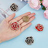 HOBBIESAY 4Pcs 2 Colors Cryatal Rhinestone Flower Brooch Pin JEWB-HY0001-08-3