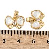 Brass Clear Cubic Zirconia Pave Natural Shell Bowknot Charms KK-P283-09G-3