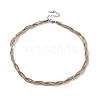 304 Stainless Steel Braided Round Snake Chain Necklace for Women NJEW-P271-06A-1