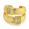 Rack Plating Brass Micro Pave Cubic Zirconia Cuff Rings for Women RJEW-I107-10G-2