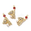 Rack Plating Brass Micro Pave Cubic Zirconia Pendants KK-A160-14G-2