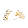 Brass Micro Pave Clear Cubic Zirconia Stud Earring Findings ZIRC-K087-16G-2