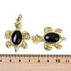 Natural Obsidian & Brass Pendants KK-F887-01G-04-3