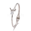 Clear Cubic Zirconia Rabbit Cuff Bangle STAS-D165-06P-1