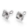 Rhodium Plated 925 Sterling Silver Micro Pave Cubic Zirconia Peg Bails STER-T004-53P-2