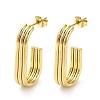 202 Stainless Steel Oval Stud Earrings EJEW-C076-03G-1