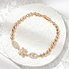 Brass Micro Pave Cubic Zirconia Link Chain Bracelets KK-R217-41G-1