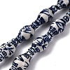 Handmade Blue and White Porcelain Beads Strands PORC-I027-13C-1