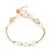 Alloy Imitation Pearl Bracelet for Women BJEW-M018-02C-1