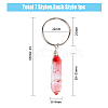 7Pcs Wire Wrapped Mixed Gemstone Bullet Keychain KEYC-PH01454-2