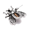 Natural Tiger Eye & Alloy Lapel Pin Brooches GG-N001-04AS-03-3