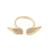 Brass Micro Pave Cubic Zirconia Open Cuff Rings RJEW-R146-07B-G-3