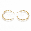 Brass Stud Earrings X-KK-S350-063G-1