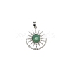 Natural Green Aventurine Alloy Pendants G-PW0004-69C-1