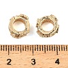 Brass Micro Pave Clear Cubic Zirconia Rondelle Wheel European Beads KK-C155-10G-3