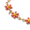 304 Stainless Steel Flower Link Bracelets for Women BJEW-C076-02C-01-2