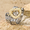 Hammered Alloy Finger Link Rings for Women FS-WG9B92C-04-3