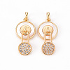 Brass Micro Pave Clear Cubic Zirconia Pendants KK-T062-100G-NF-1