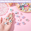 50Pcs Printed Opaque Acrylic European Beads MACR-SP0002-21C-3