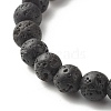 Natural Lava Rock & Non-magnetic Synthetic Hematite Round Beads Energy Power Stretch Bracelets Sett BJEW-JB07051-03-5