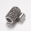304 Stainless Steel Rhinestone Magnetic Clasps X-RB-K005-12-3