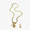 304 Stainless Steel Letter and Heart Pendant Necklaces for Women FS-WG694DF-09-1