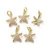 Brass Micro Pave Cubic Zirconia Pendants ZIRC-G155-04G-1