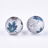 Autumn Theme Electroplate Transparent Glass Beads X-EGLA-S178-01C-2