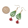 Aluminum Wire Wrapped Christmas Tree Dangle Earrings EJEW-JE05829-01-3