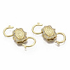 Brass Micro Pave Clear Cubic Zirconia Clasps ZIRC-R110-008-NF-3