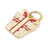 Christmas Brass Enamel Charms KK-Q028-71G-03-2