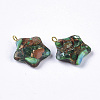 Assembled Synthetic Imperial Jasper and Bronzite Pendants G-S366-002F-2