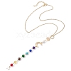 Chakra Natural Malaysia Jade & Tiger Eye & Synthetic Citrine & Synthetic Turquoise Pendant Necklaces NJEW-JN05046-4